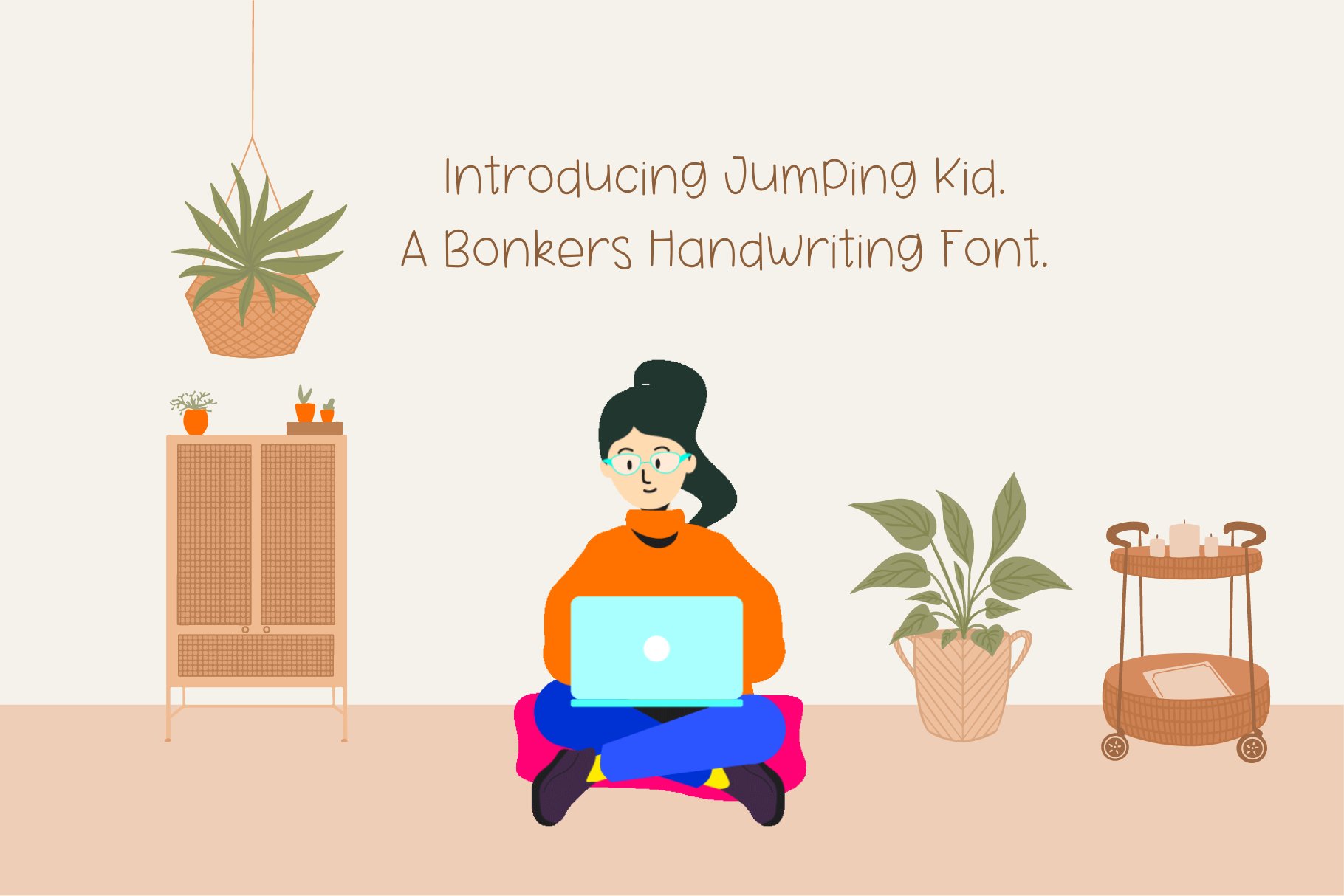 Jumping Kid Quirky Handwritten Font preview image.