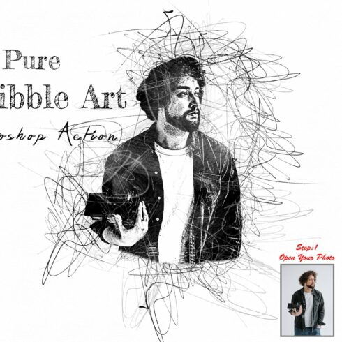 Pure Scribble Art Photoshop Actioncover image.