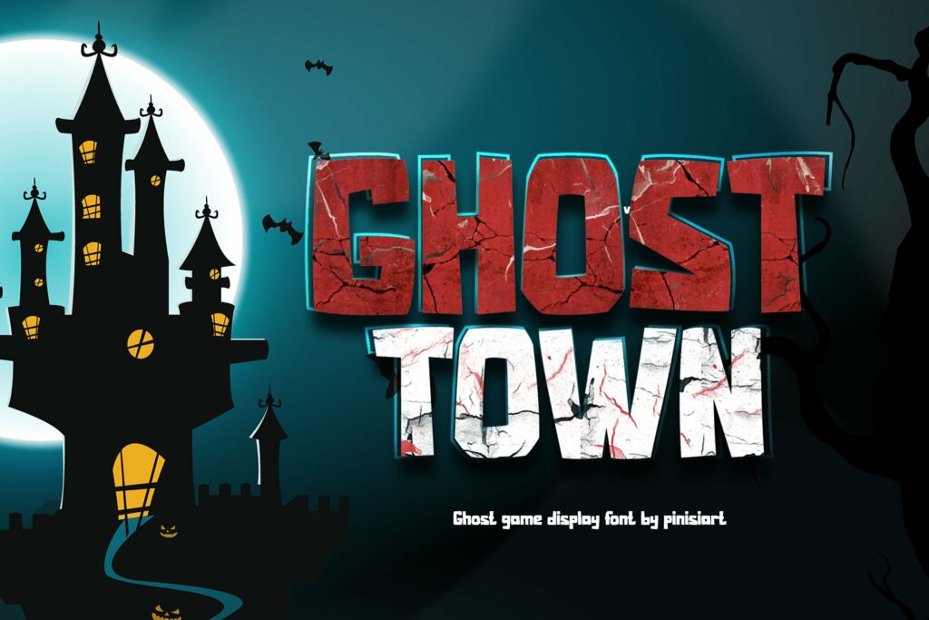 Ghost Town - Ghost Game Display Font – MasterBundles