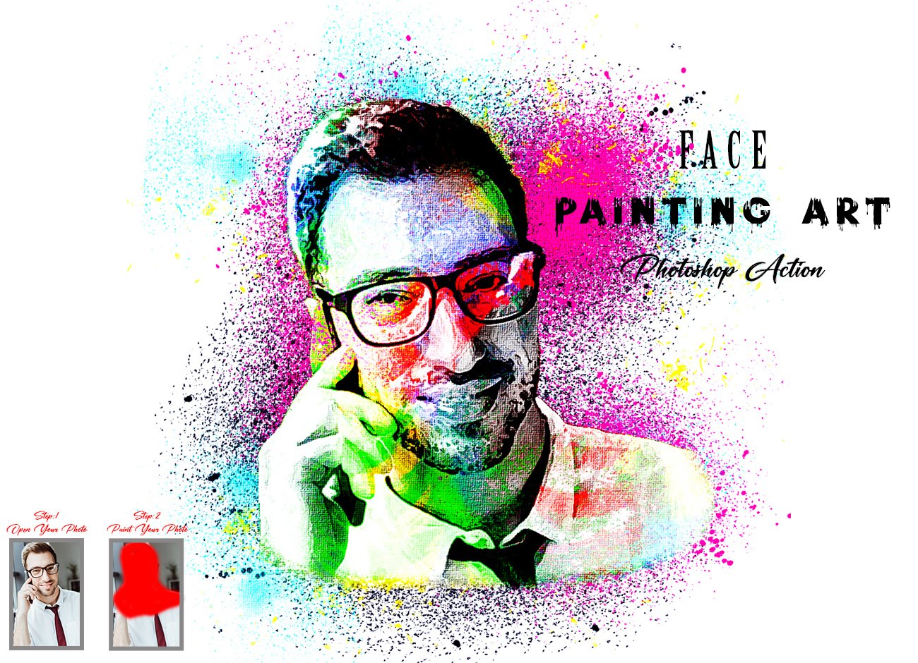 Face Painting Art Photoshop Actioncover image.