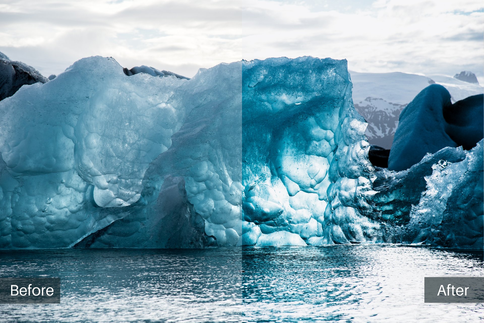 Arctic professional Lightroom presetpreview image.