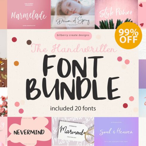 Handwritten Font Bundle super sale! cover image.