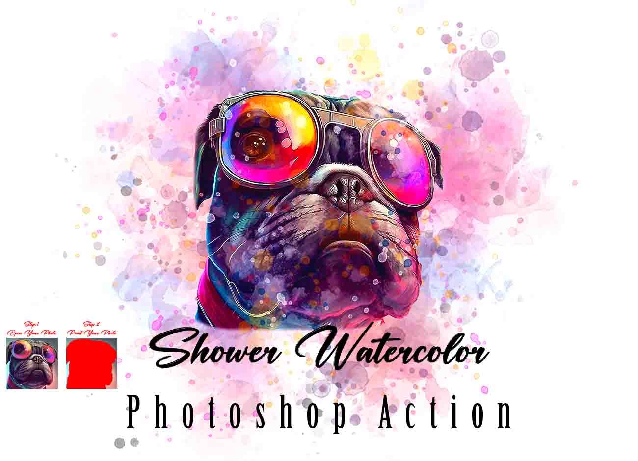 Shower Watercolor Photoshop Actioncover image.