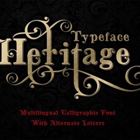 Heritage calligraphic typeface cover image.