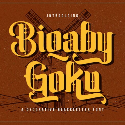 Biqaby Goku - Blackletter Font cover image.