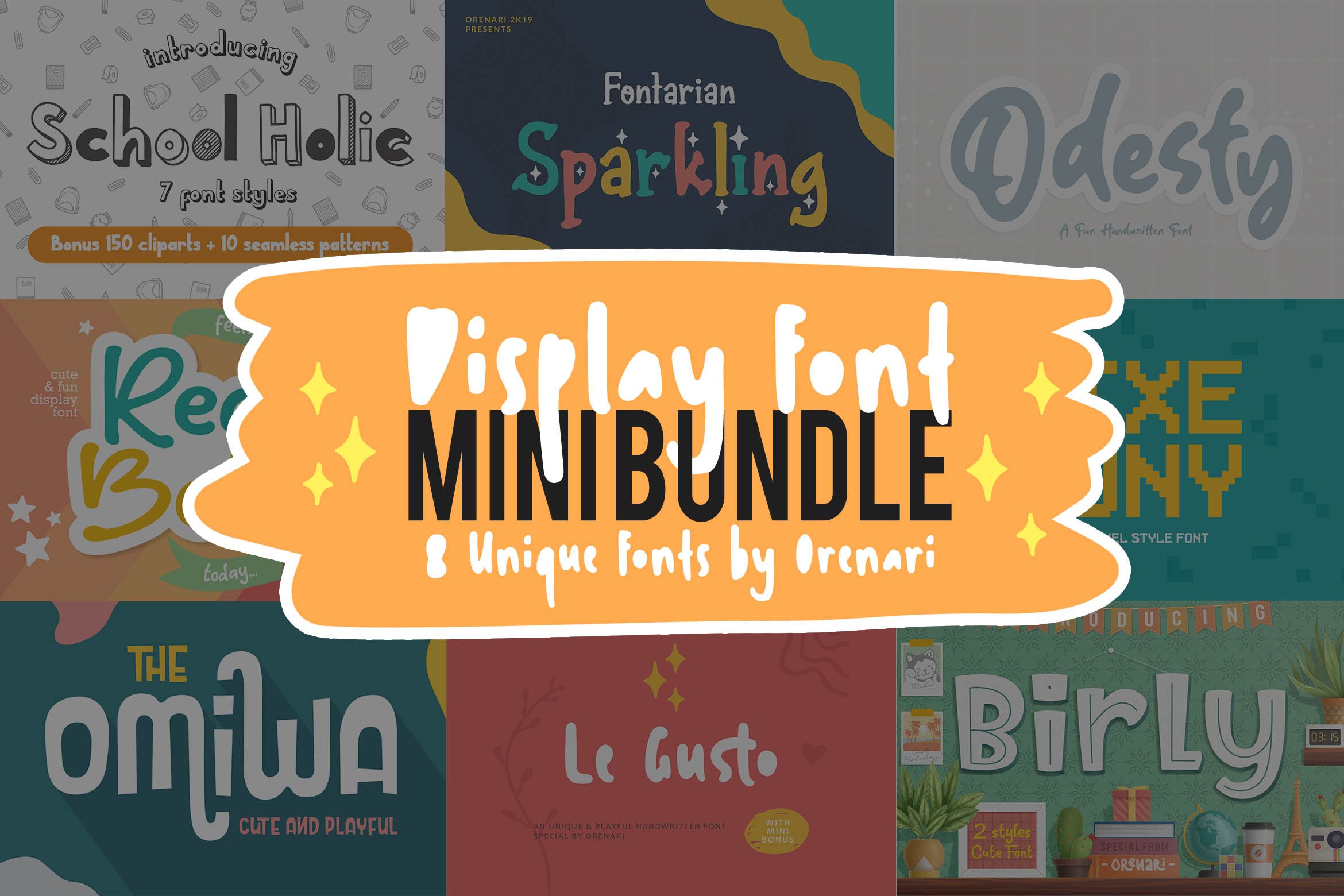 Display Font Mini Bundle by Orenari cover image.