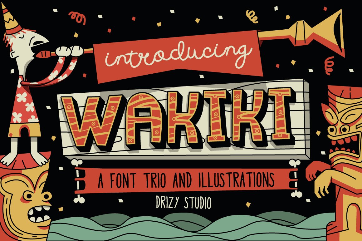 Wakiki Layered Typeface + Bonus cover image.