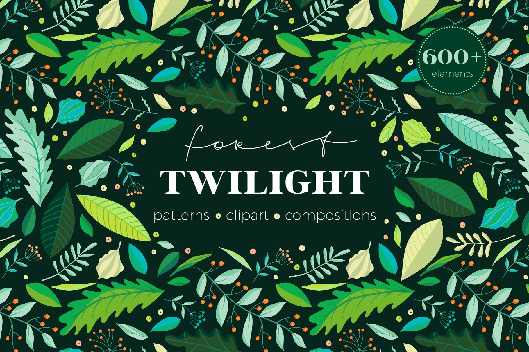 Forest Twilight Patterns, elements cover image.