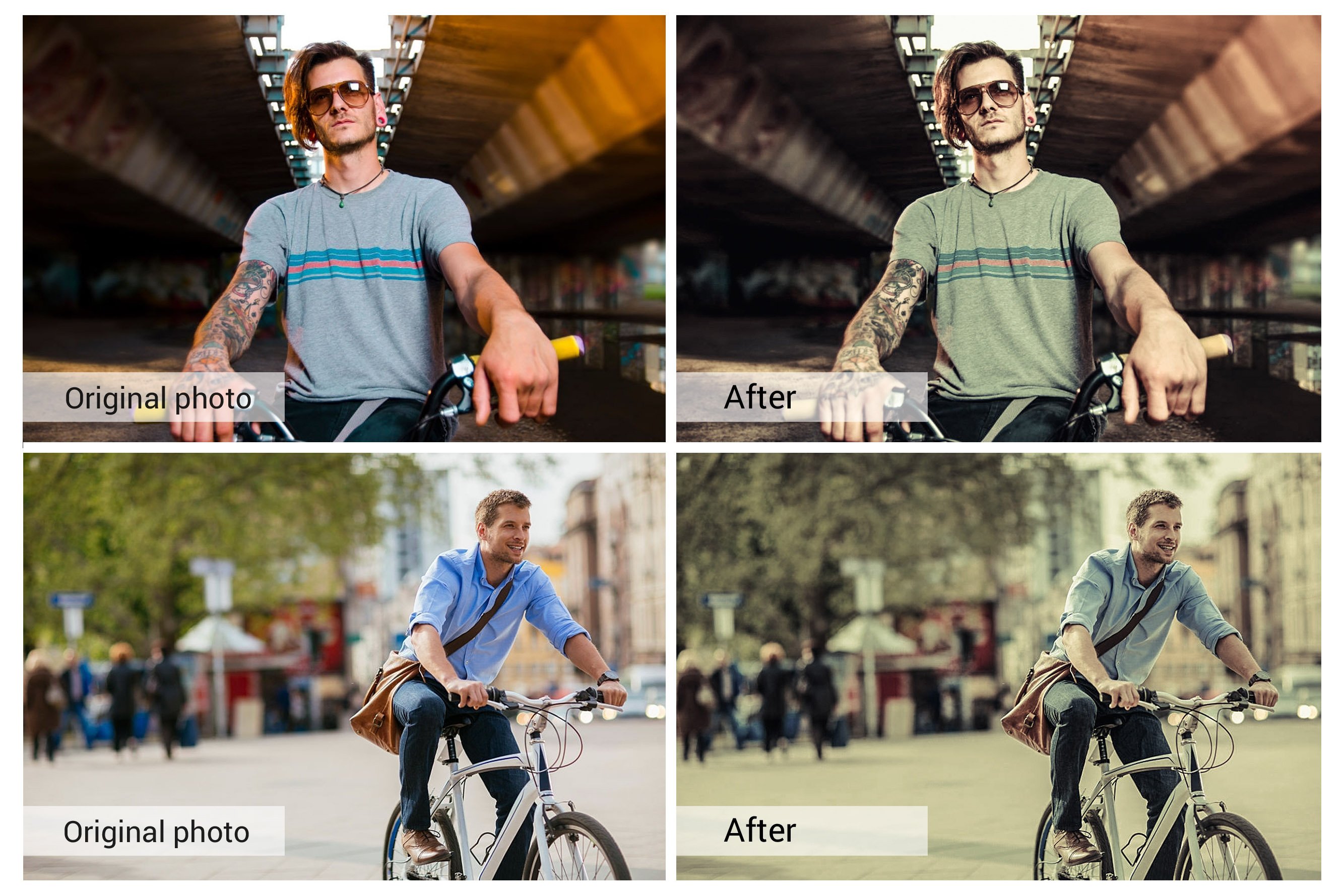 Bikers Presets, Photoshop actions,preview image.