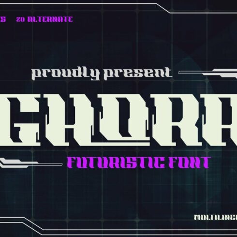 Ghora | Futuristic Font cover image.