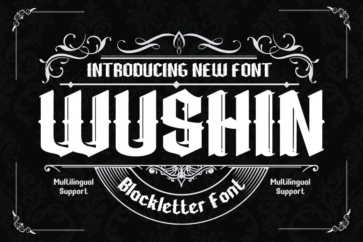 WUSHIN Blackletter font cover image.