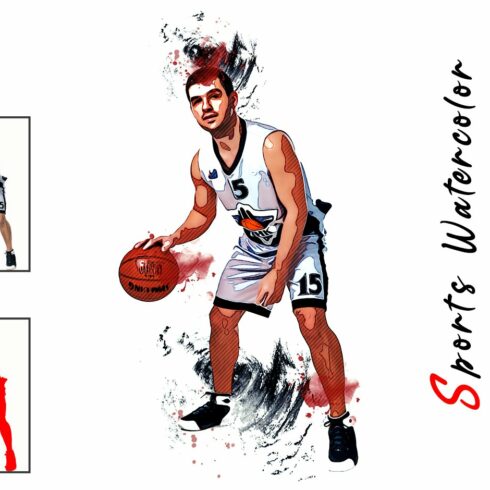 Sports  Watercolor  Photoshop Actioncover image.