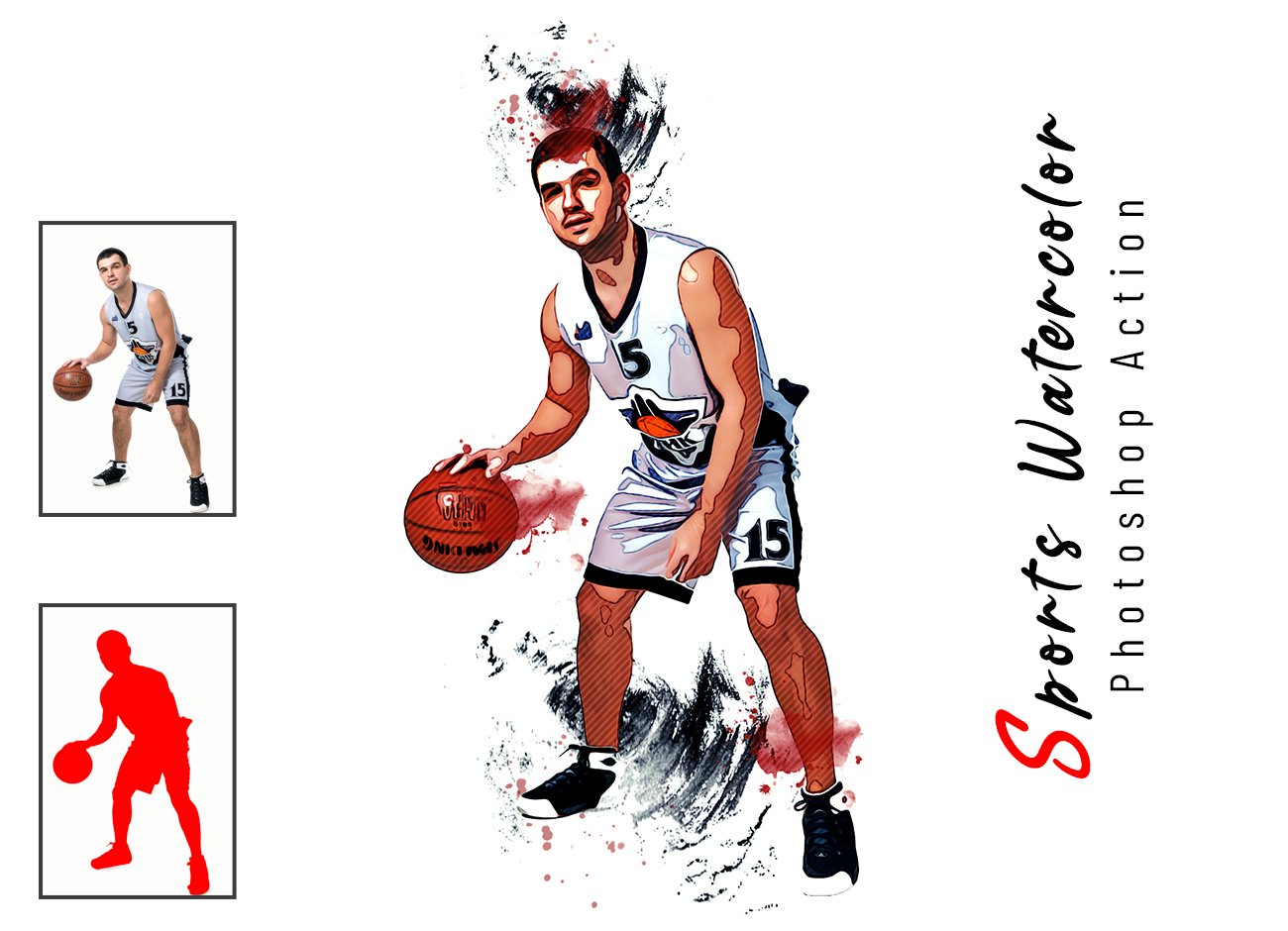 Sports  Watercolor  Photoshop Actioncover image.