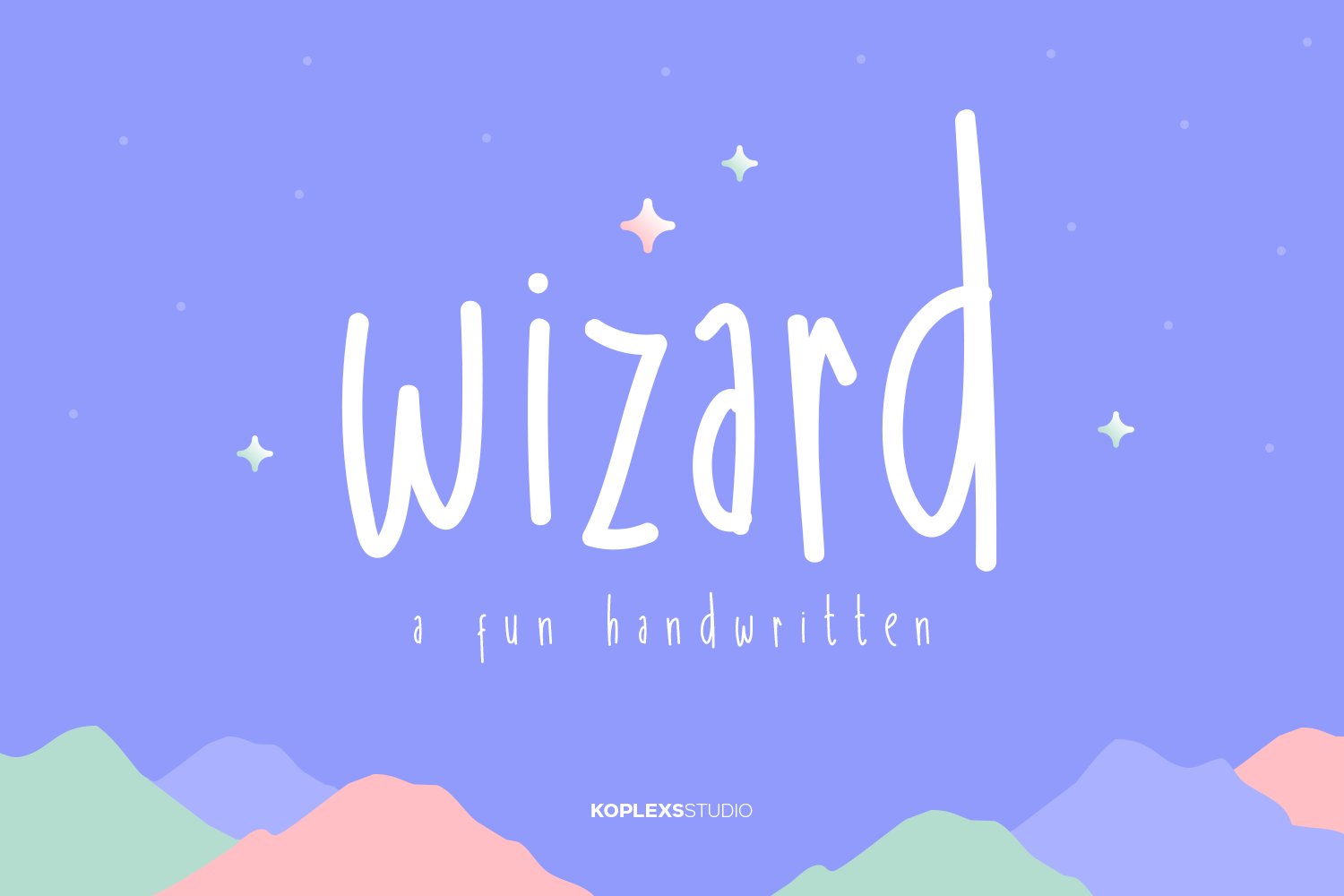 Wizard - A Fun Handwritten Font cover image.