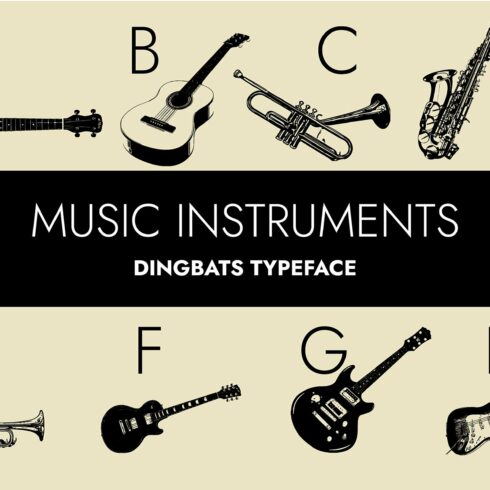 Music Instruments Dingbats Font cover image.