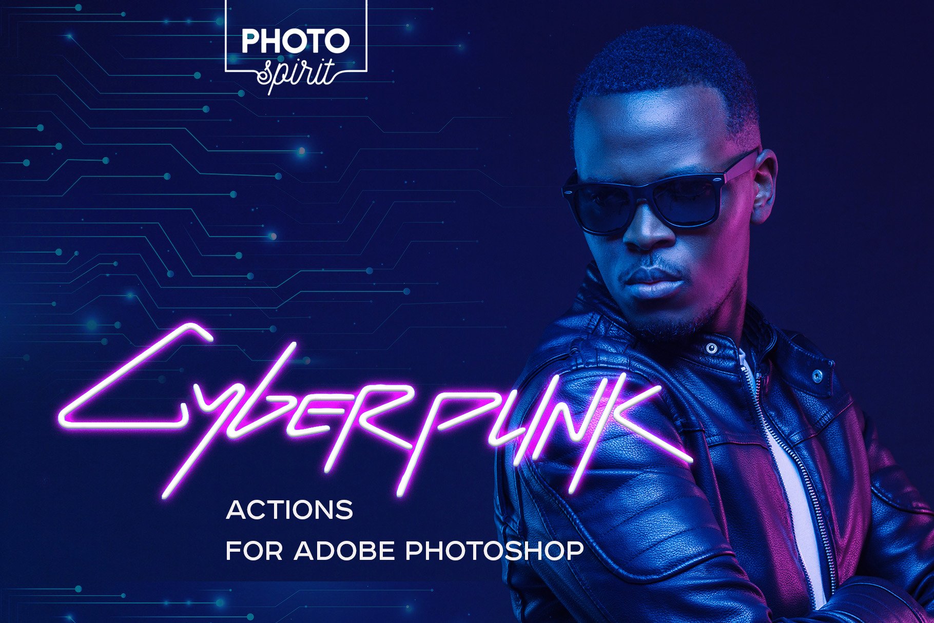 Cyberpunk Actions For Photoshopcover image.
