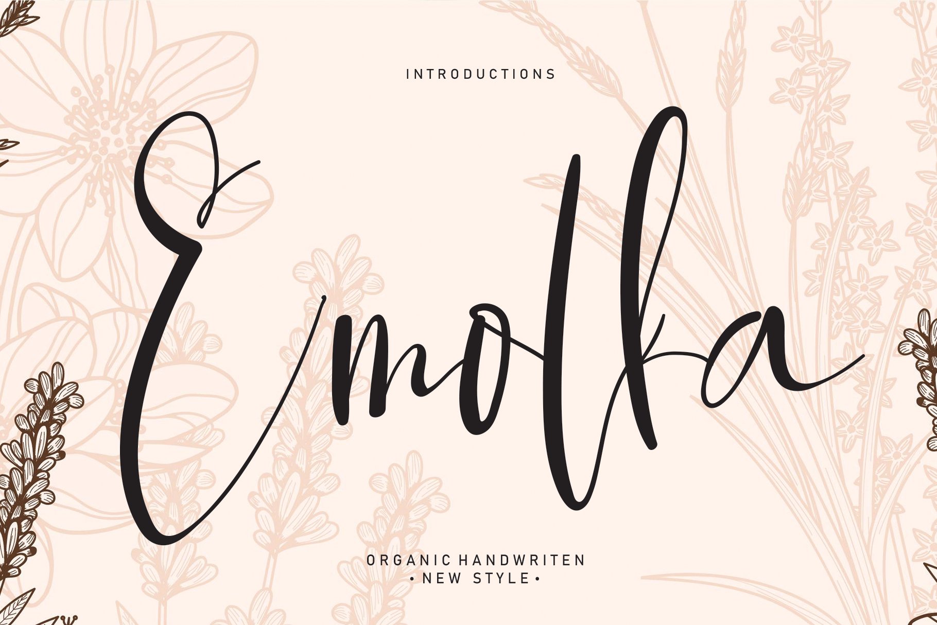 Emolka | Script font cover image.