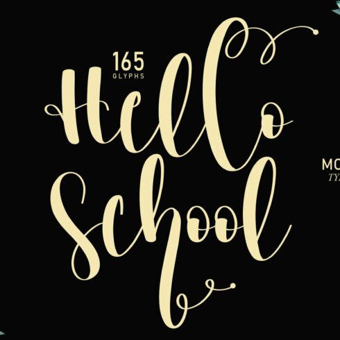 Hello School | Script font cover image.