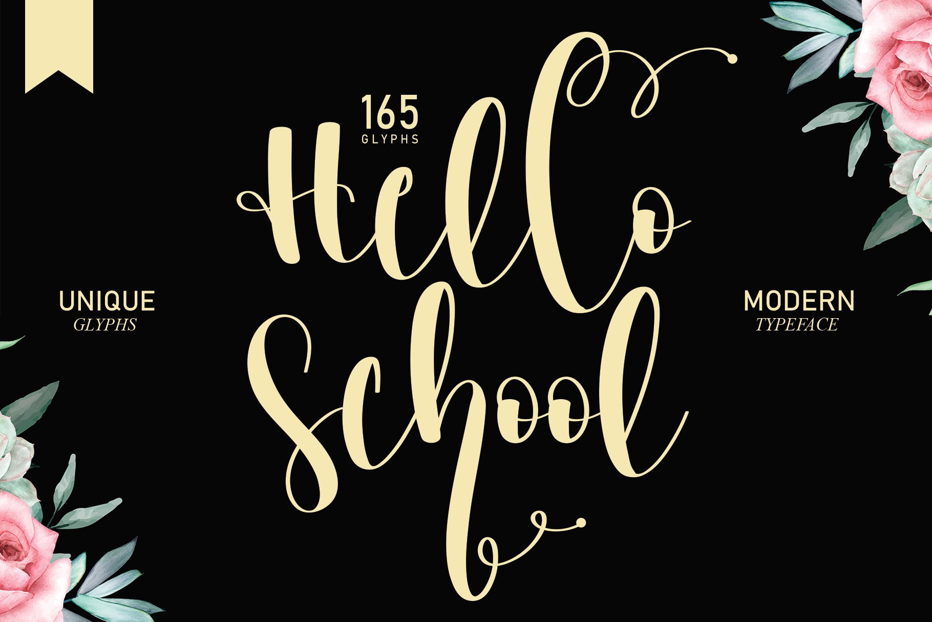 Hello School | Script font cover image.