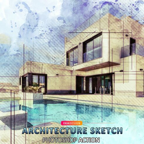 Architecture Sketch Photoshop Actioncover image.