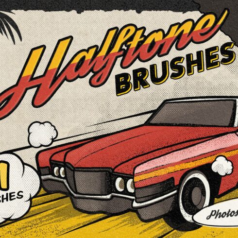 Vintage Comic Book Halftone Brushescover image.