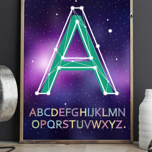 Font constellation vector cover image.