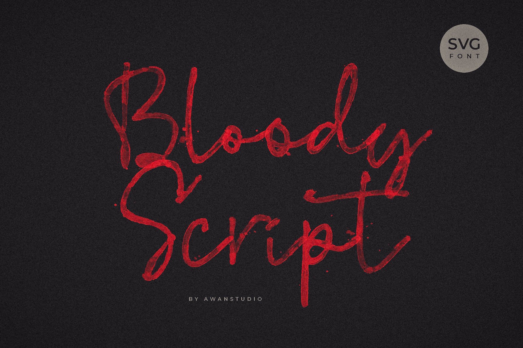 Bloody Script SVG Font cover image.