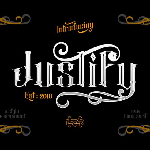 Justify I Blackletter Font cover image.