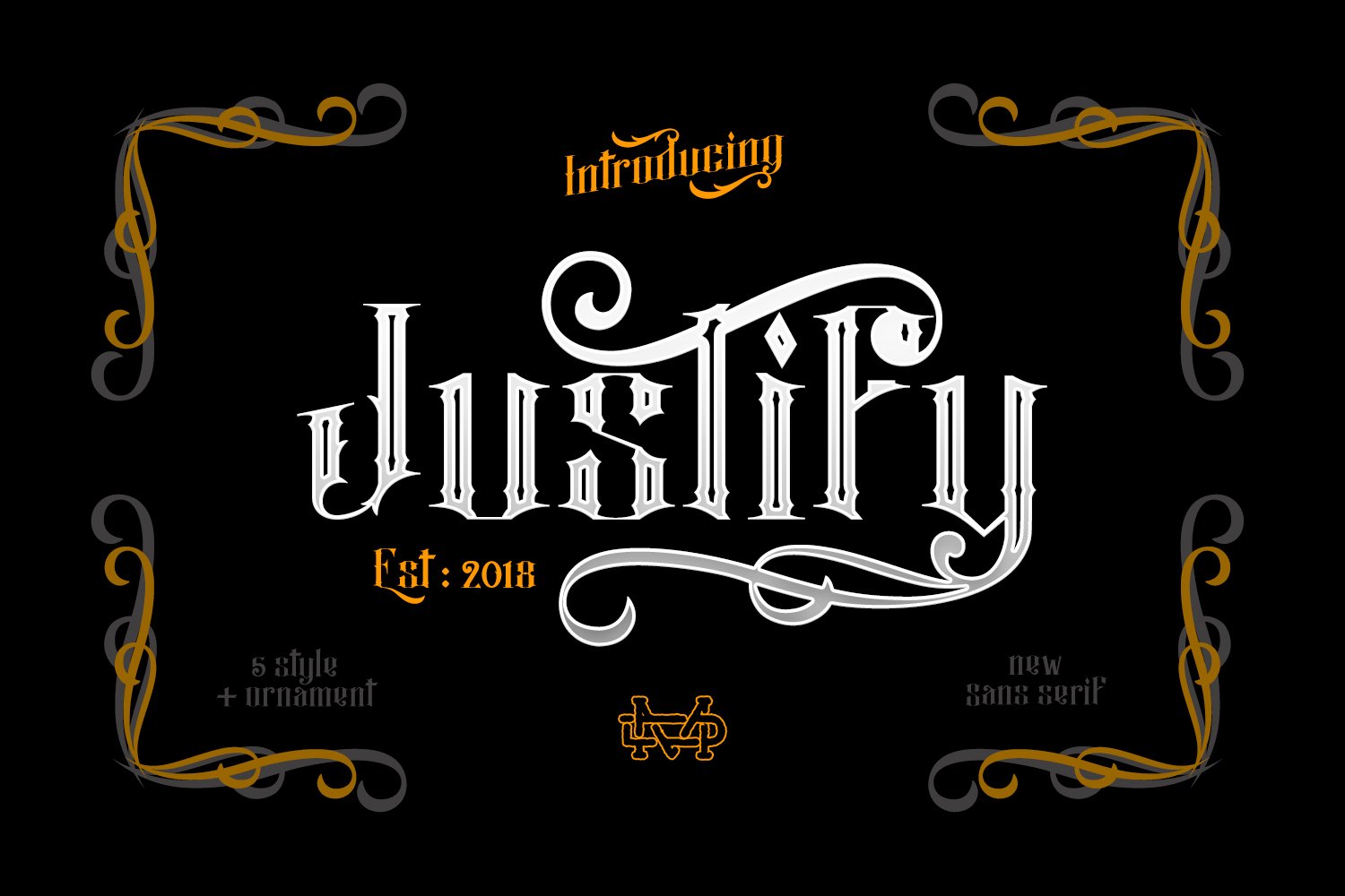 Justify I Blackletter Font cover image.