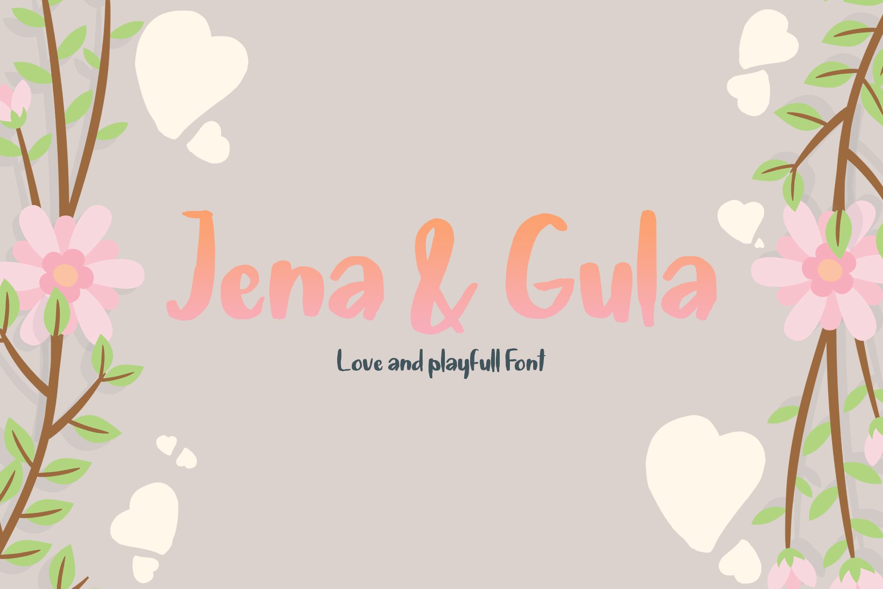Jena & Gula | Love and Playfull Font cover image.