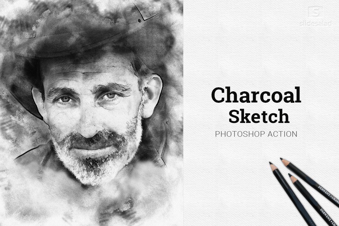 Charcoal Sketch Photoshop Actionpreview image.