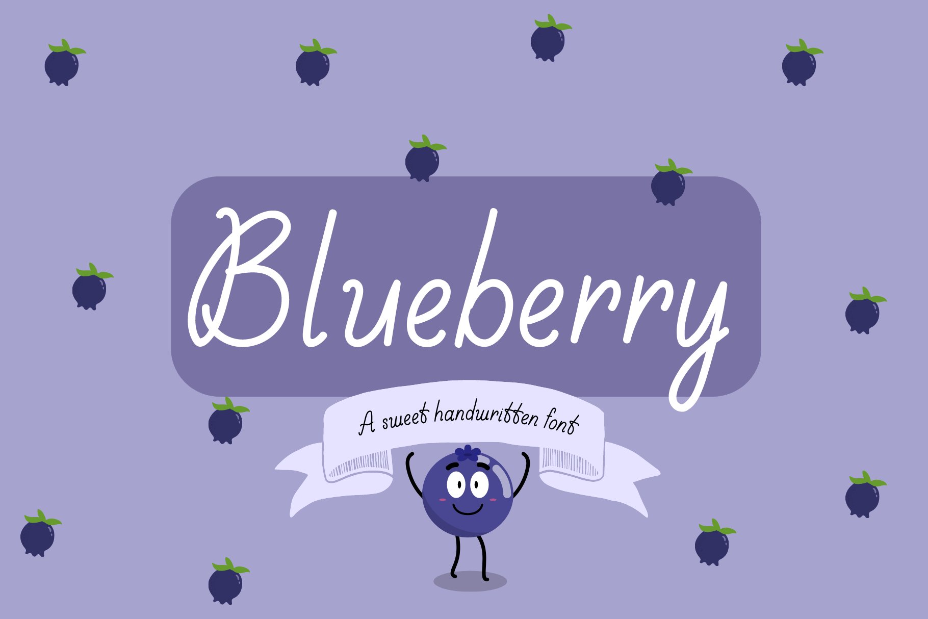 Blueberry Handwritten Font cover image.