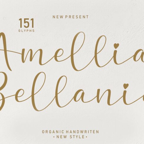 Amellia Bellania | handwritten font cover image.