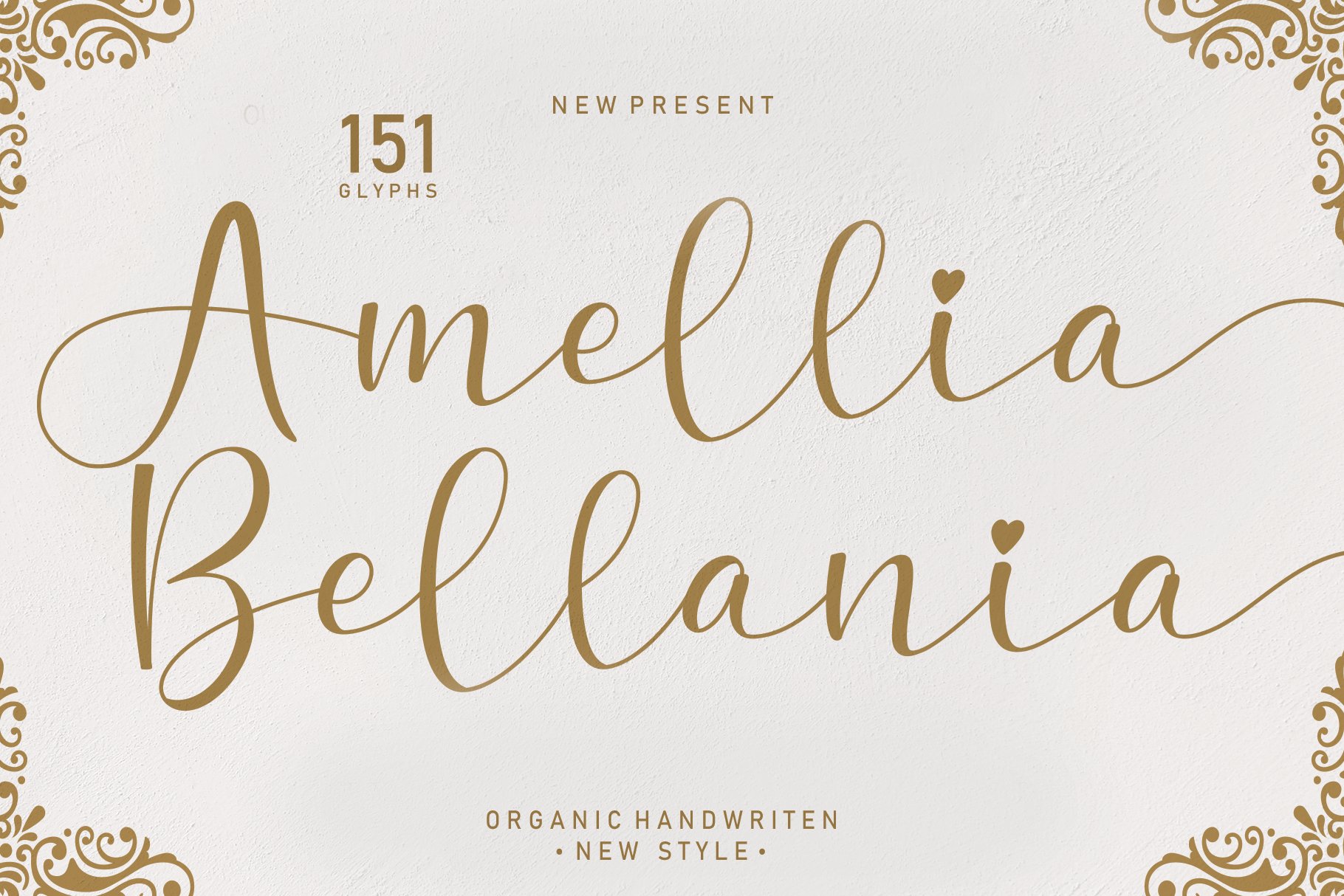 Amellia Bellania | handwritten font cover image.