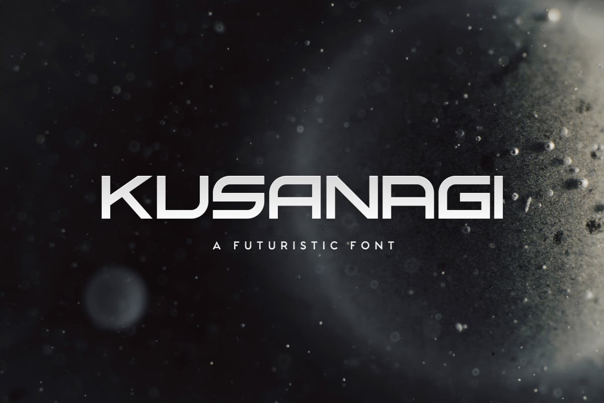 Kusanagi - futuristic font cover image.