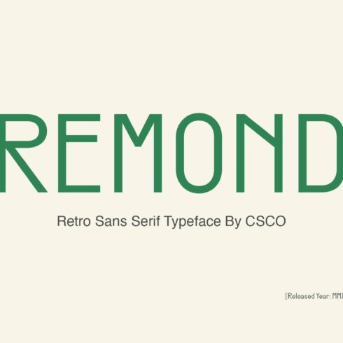 Remond - Retro Sans Serif Typeface cover image.