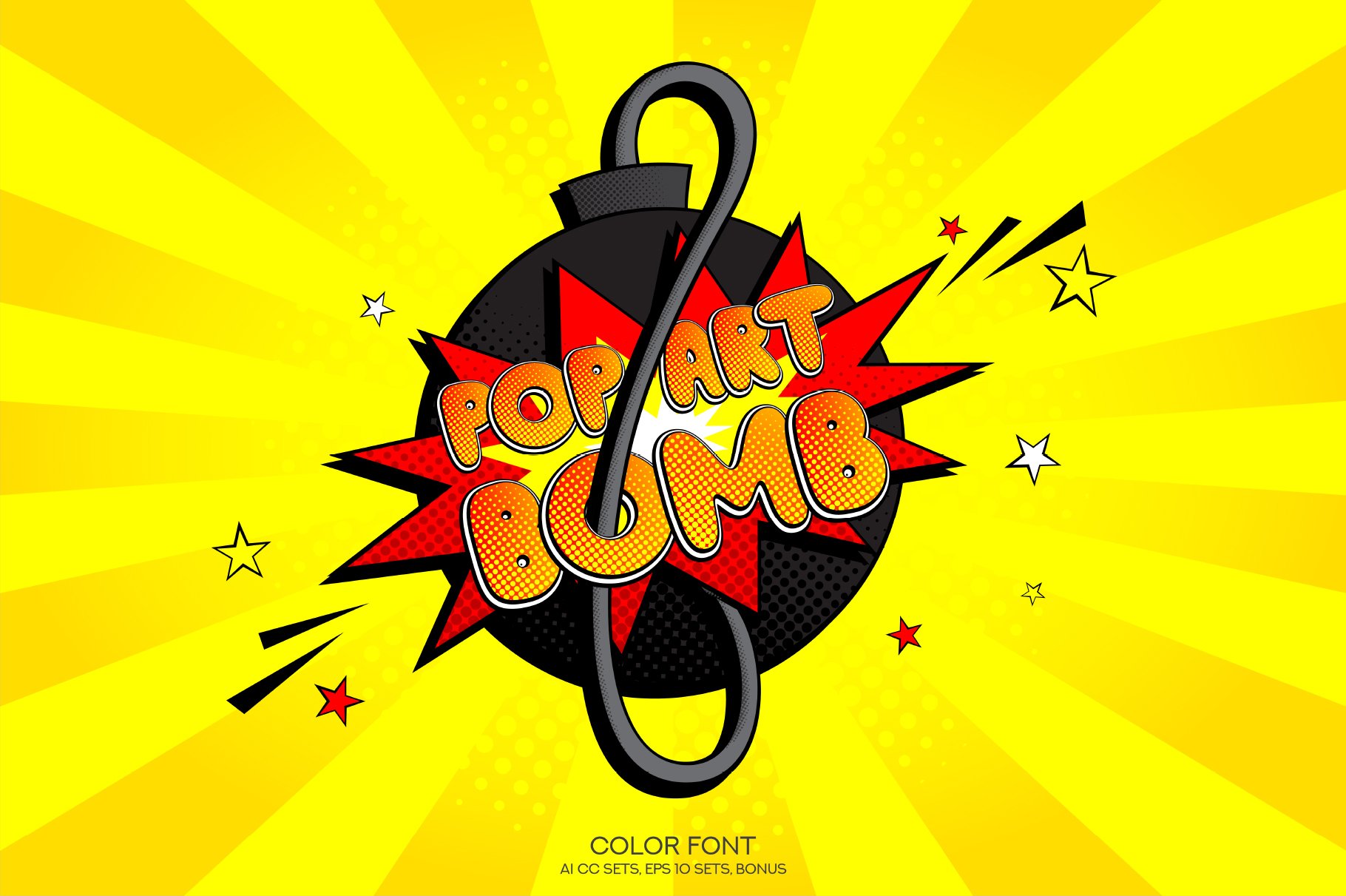 Pop Art Bomb SVG Color Font cover image.