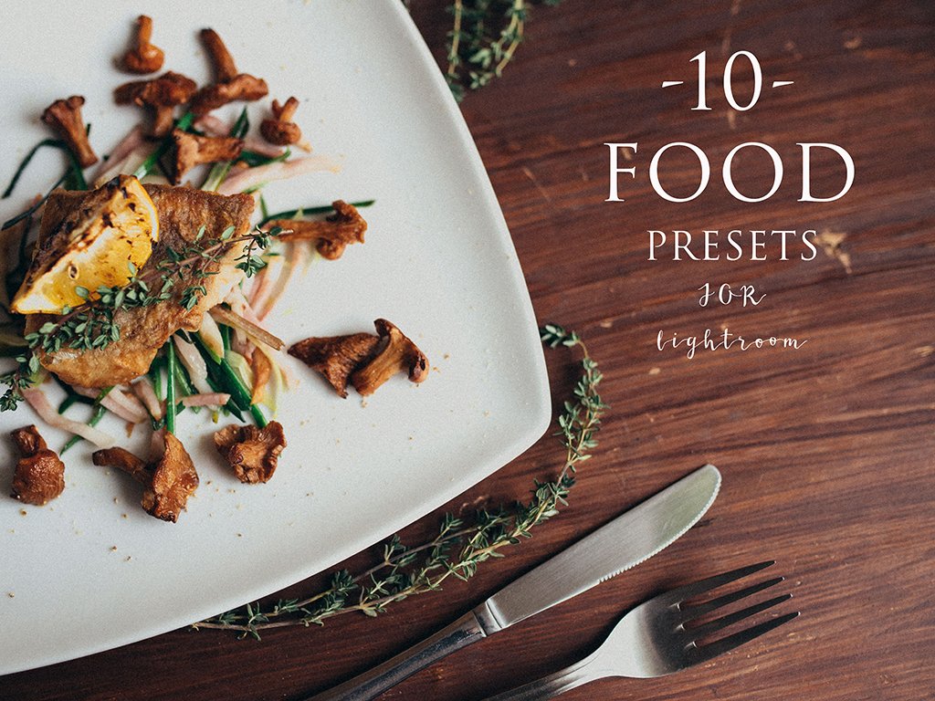 10 Food presets for lightroomcover image.