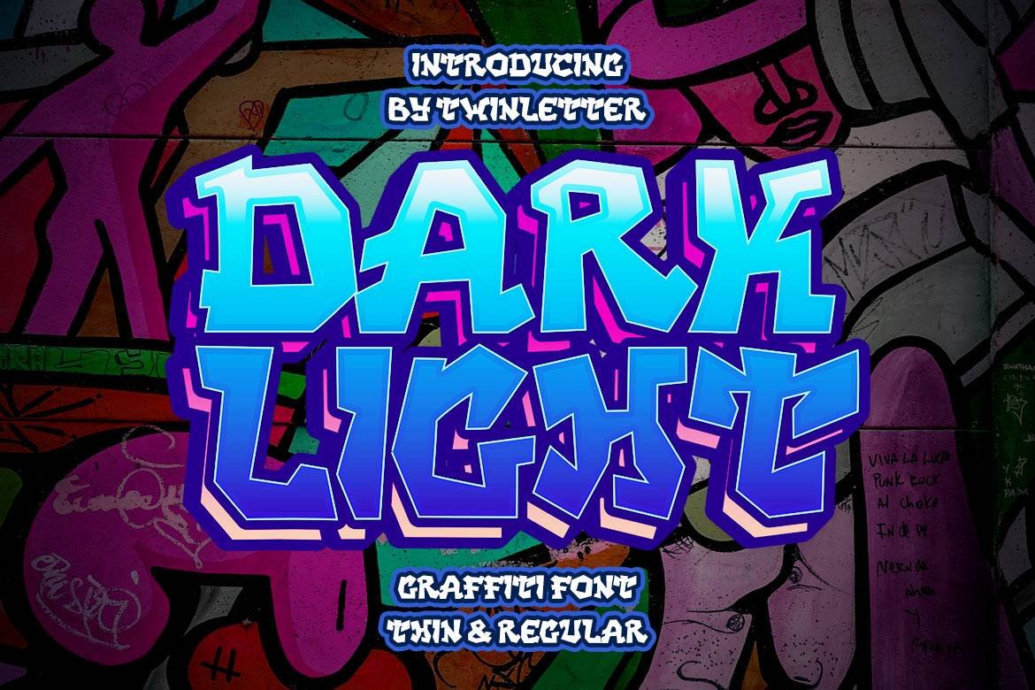 DARK LIGHT - Graffiti Style Font cover image.