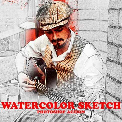 Watercolor Sketch Photoshop Actioncover image.