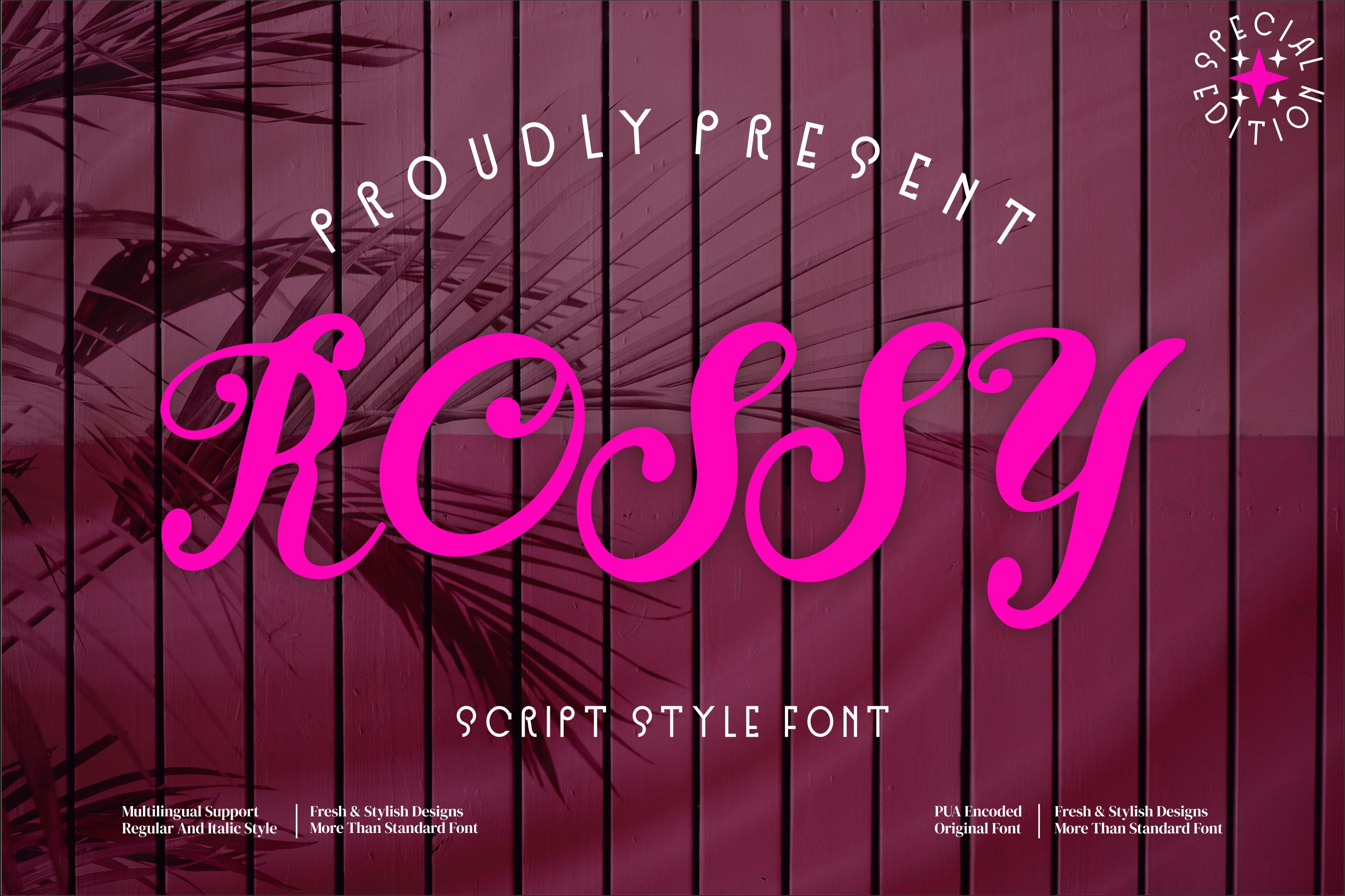 Rossy Script style font cover image.