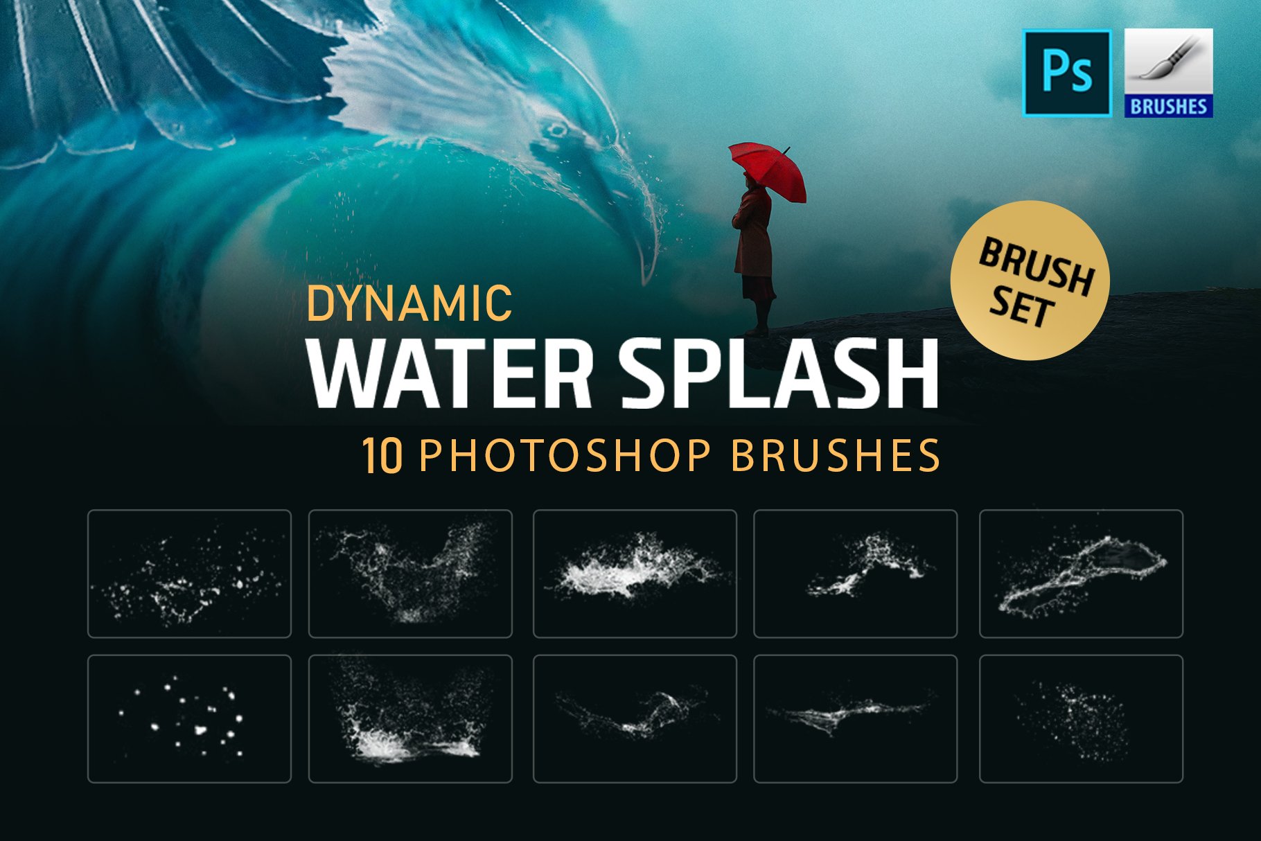10 Water Splash Brushescover image.