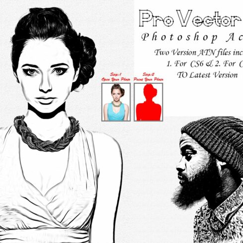 Pro Vector Art Photoshop Actioncover image.