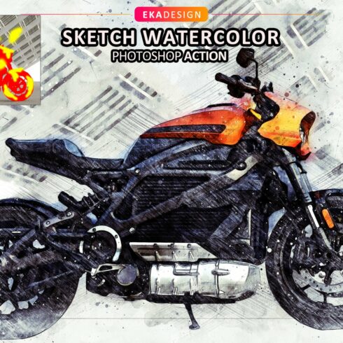 Sketch Watercolor Photoshop Actioncover image.