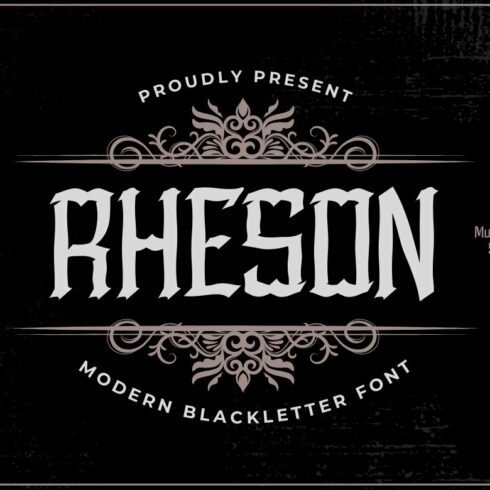 RHESON Blackletter font cover image.