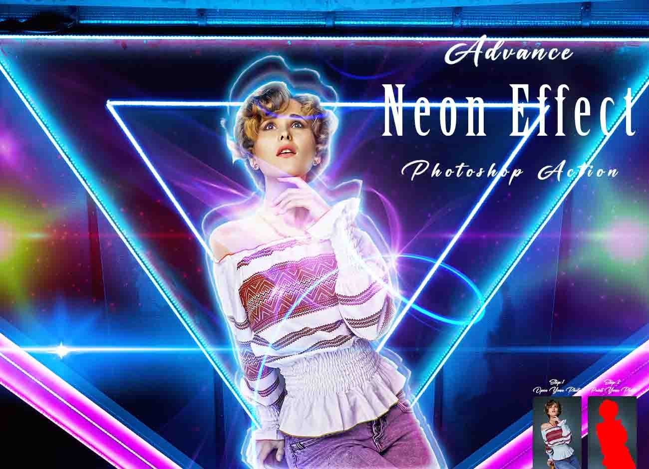 Advance Neon Effect Photoshop Actioncover image.
