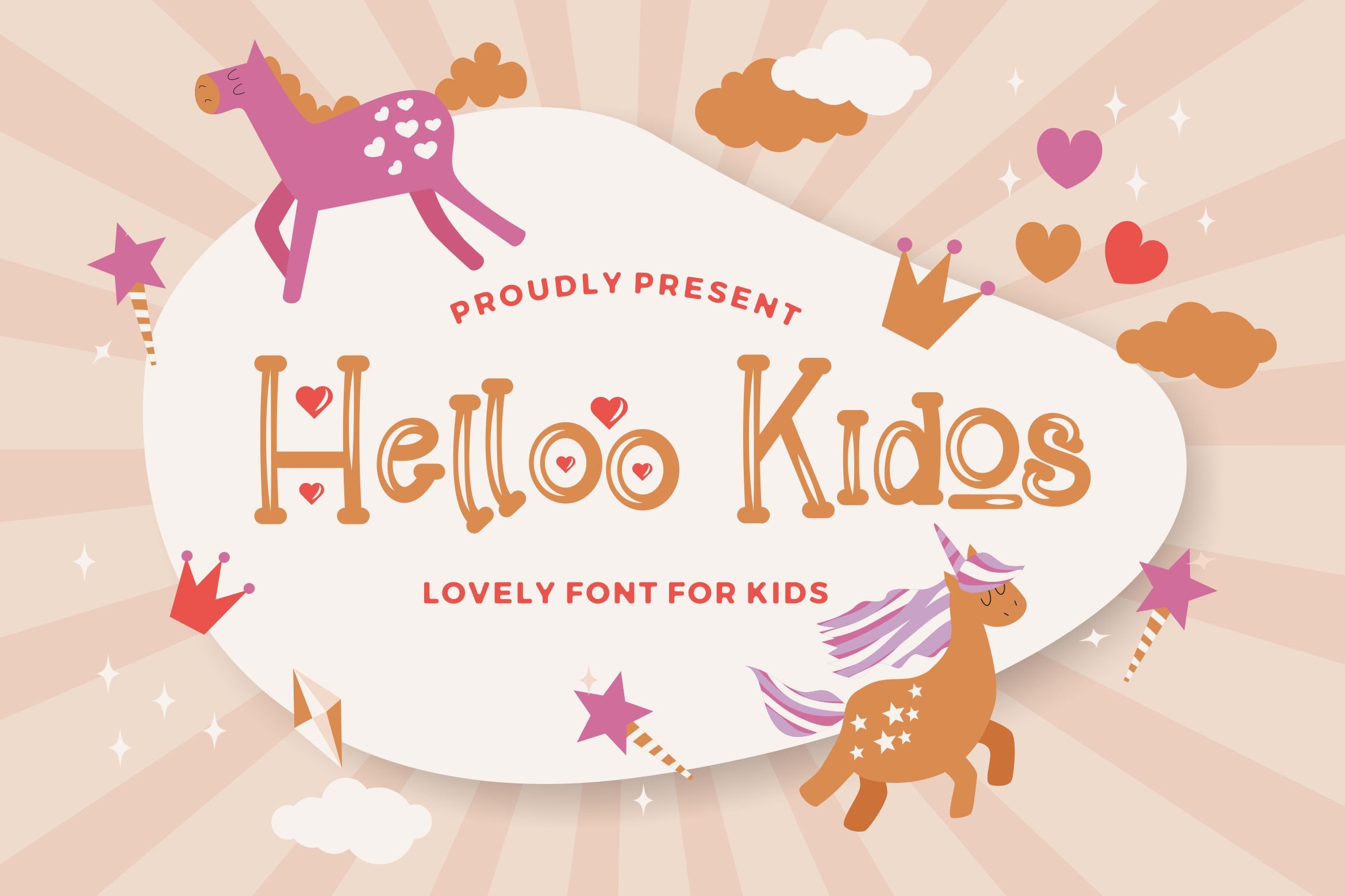 Helloo Kidos - Playful Display Font cover image.