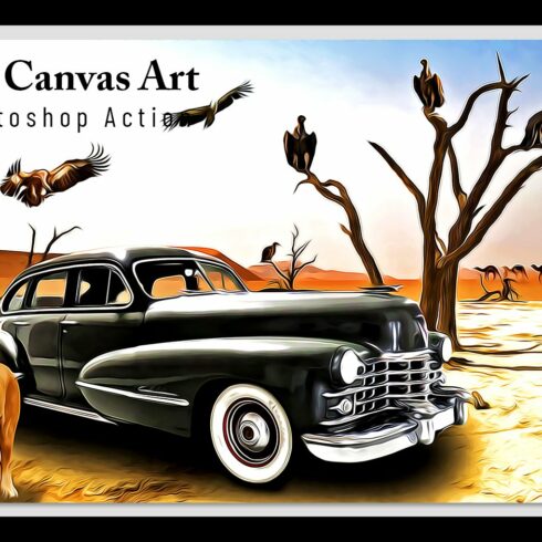 Oil Canvas Art Photoshop Actioncover image.