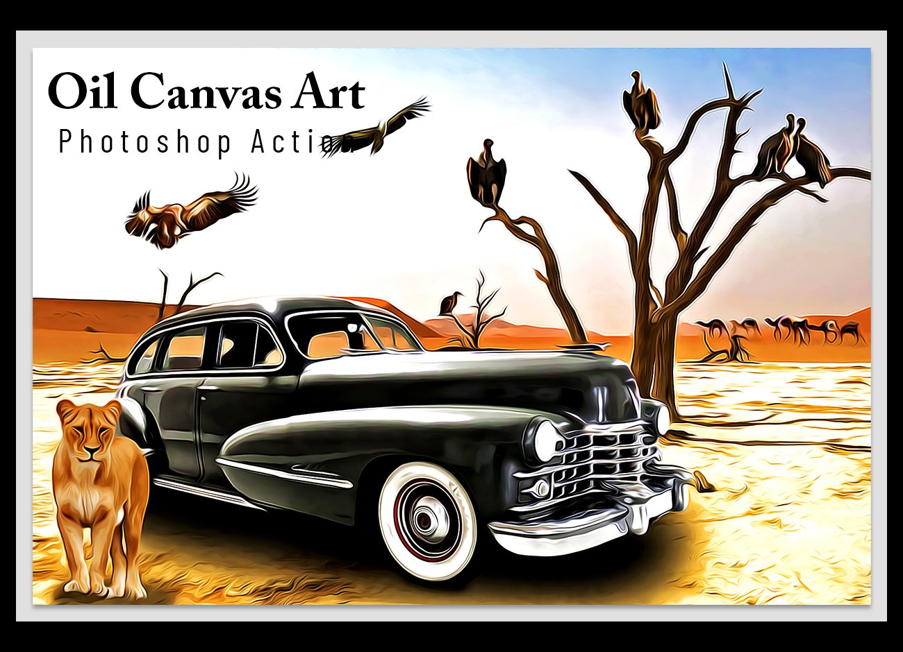Oil Canvas Art Photoshop Actioncover image.