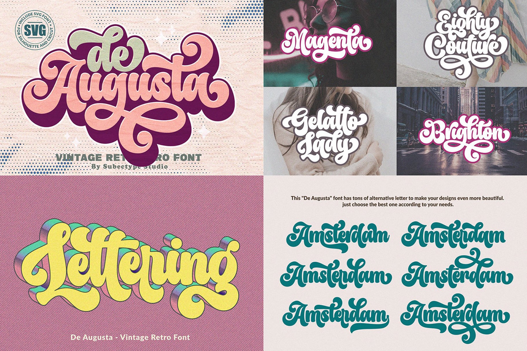 Vintage Retro Font Bundlepreview image.